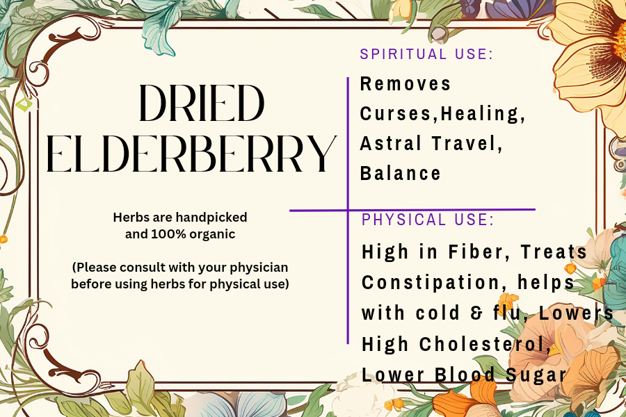 Dried Elderberry - Mama Goddess Crystals N More