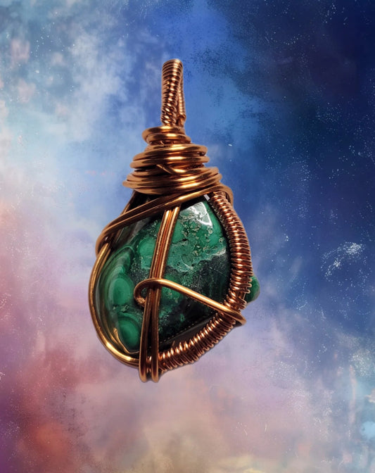 Malachite Pendant Necklace - Mama Goddess Crystals N More