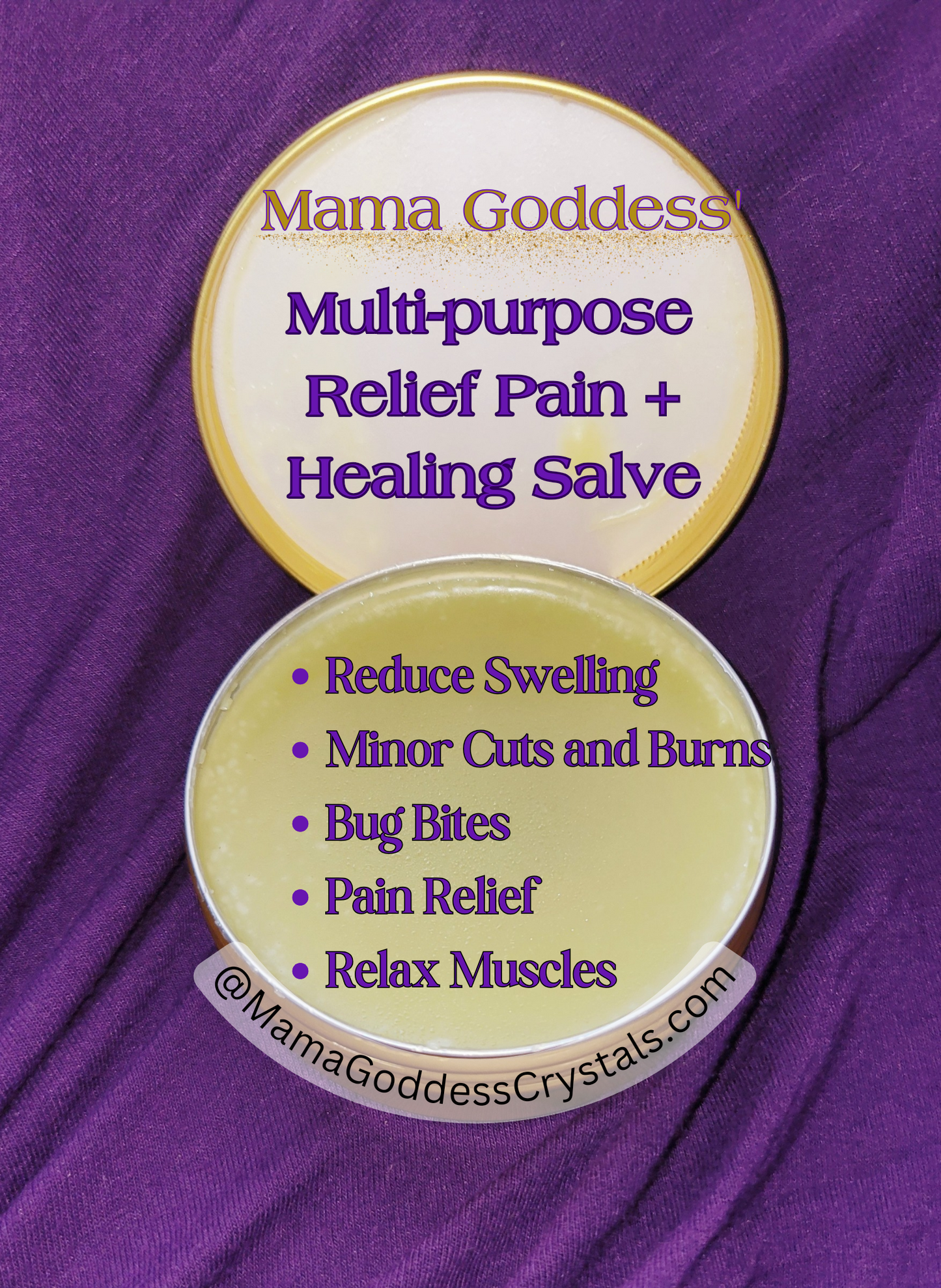 Pain Relief + Healing Salve - Mama Goddess Crystals N More